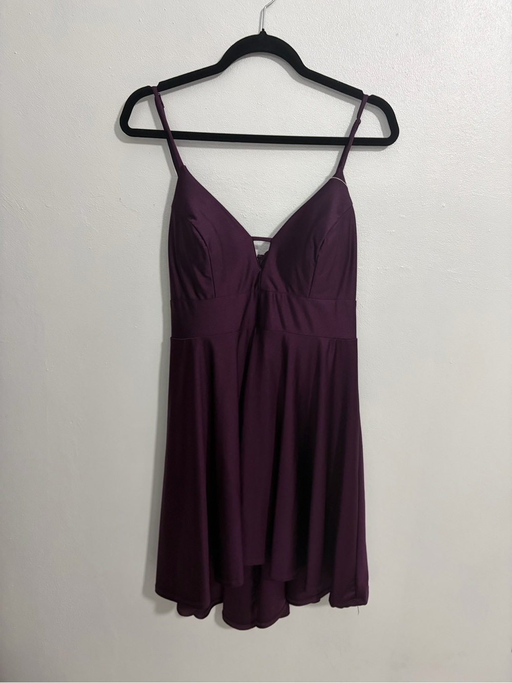 City Studio Lace Detail Spaghetti Strap Dress in Purple